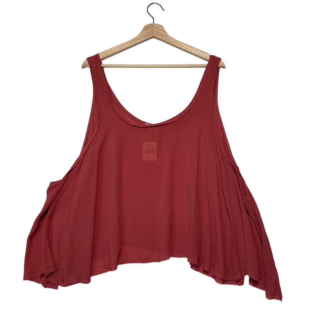 Free People Wine Red Flowy Swing Tank Top